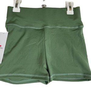 KAWALALA Green Yoga Performance Shorts Ruched Butt Lift Tummy Control Size S